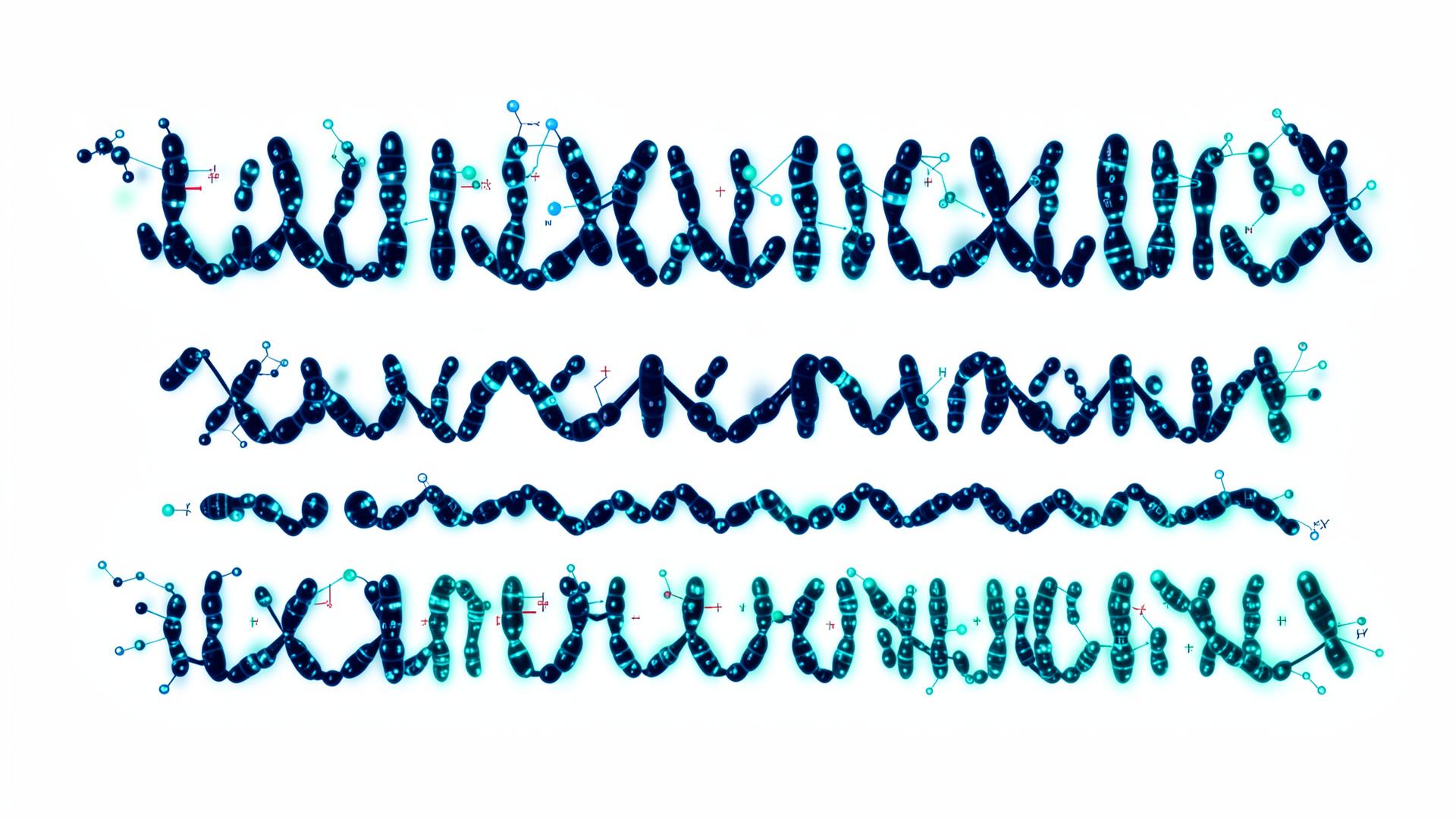 Illustration of chromosomes with highlighted variant positions